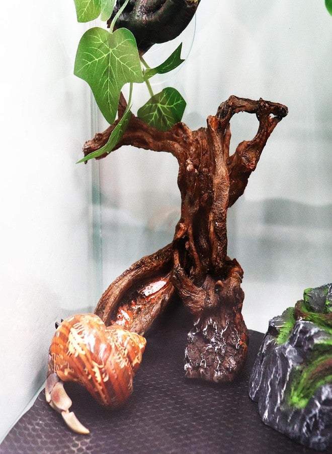 Neeenn Hermit Crab Climbing Toy, Aquarium Betta Fish Hideout Caves, Resin Tree Trunk Ornament, Tank or Aquarium Decorations, Climbing and Hide Toy for Reptile Lizard Newt Hermit Crab - Image 3